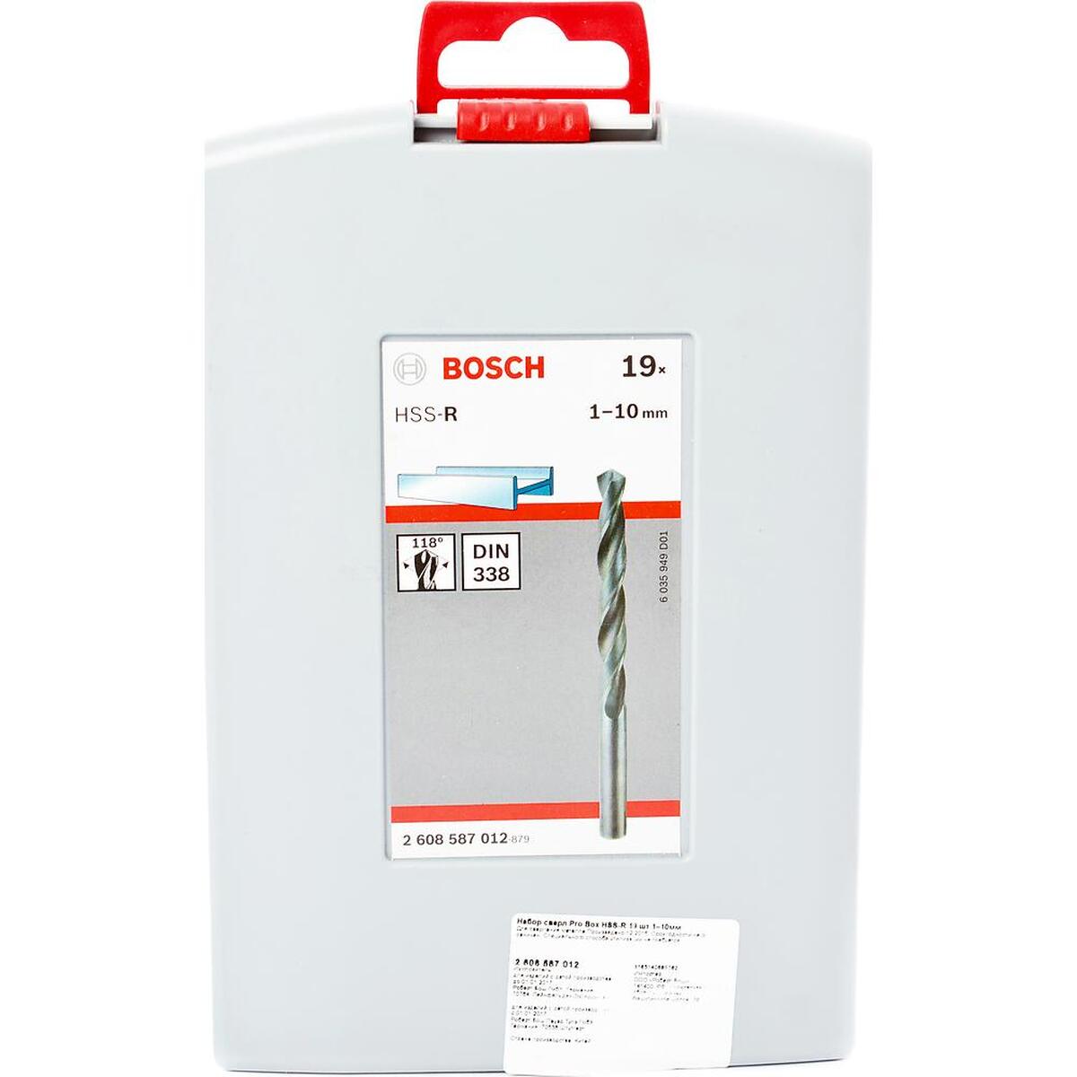 Набор сверл по металлу Bosch Pro Box HSS-R 1–10мм 19шт (012) — Фото 1
